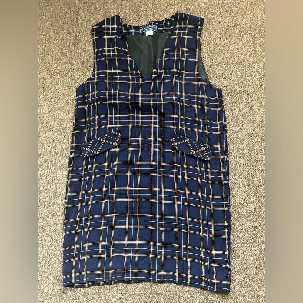 Norton McNaughton Navy Plaid Dress